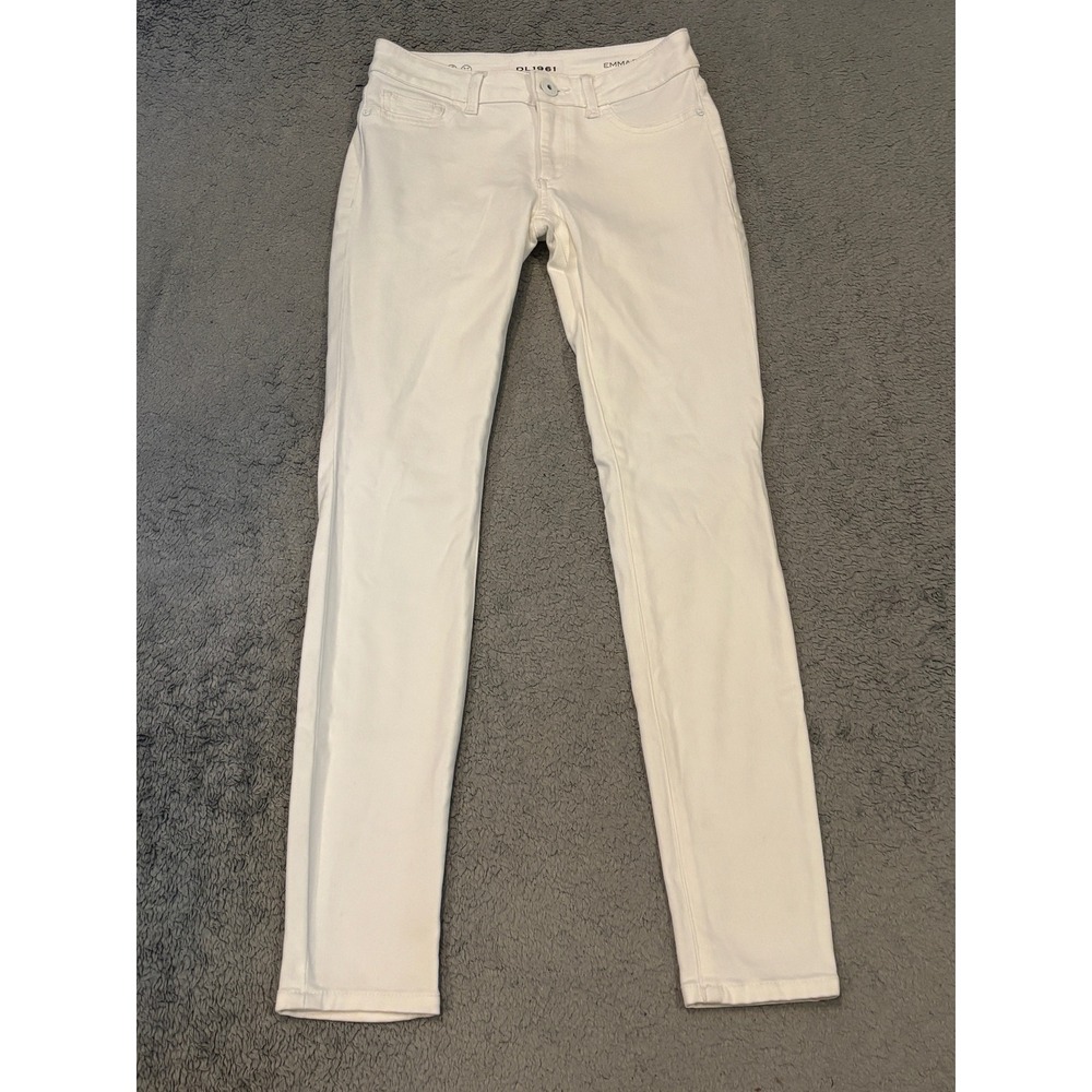 DL1961 Emma Power Legging Low Rise Skinny Jeans White Porcelain 26